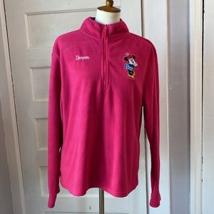 Disney Store Pink Minnie Mouse Monogrammed Pullover, Size XL